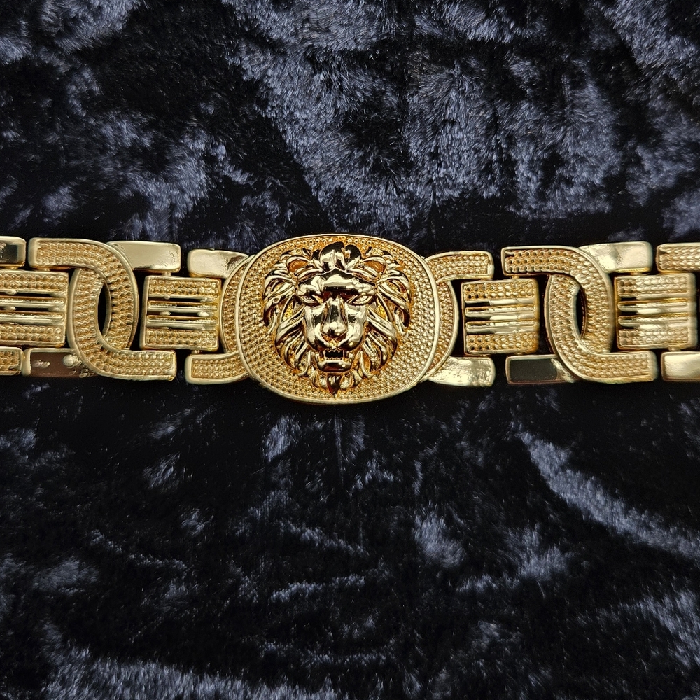 GOLD Lux Lion Head Men's Bracelet...25201